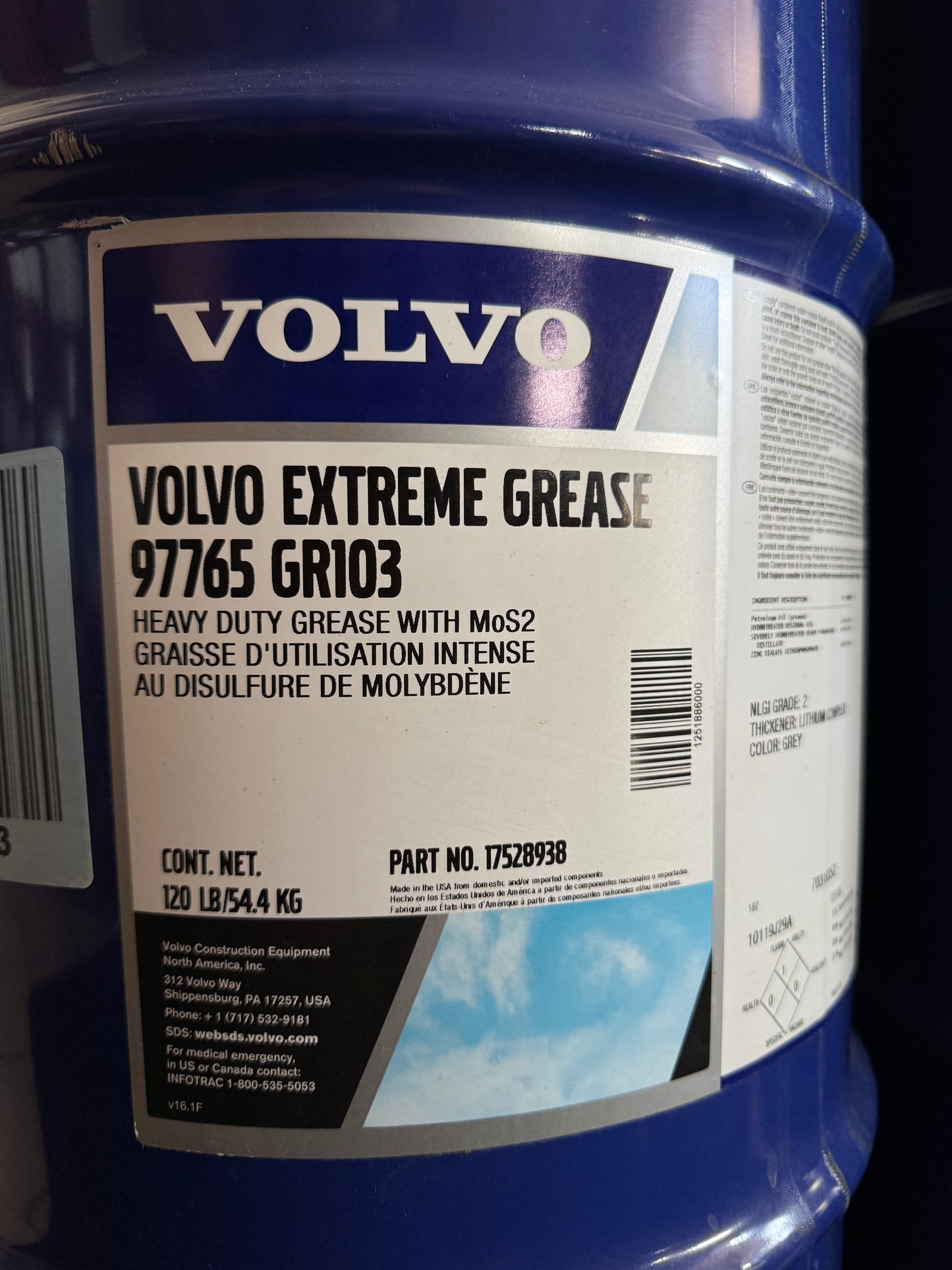 VOLVO EXTREME GREASE 97765 GR103 HEAVY DUTY