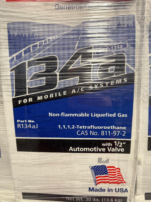 134A 30 LB NON FLAMMABLE LIQUEFIED GAS FREON
